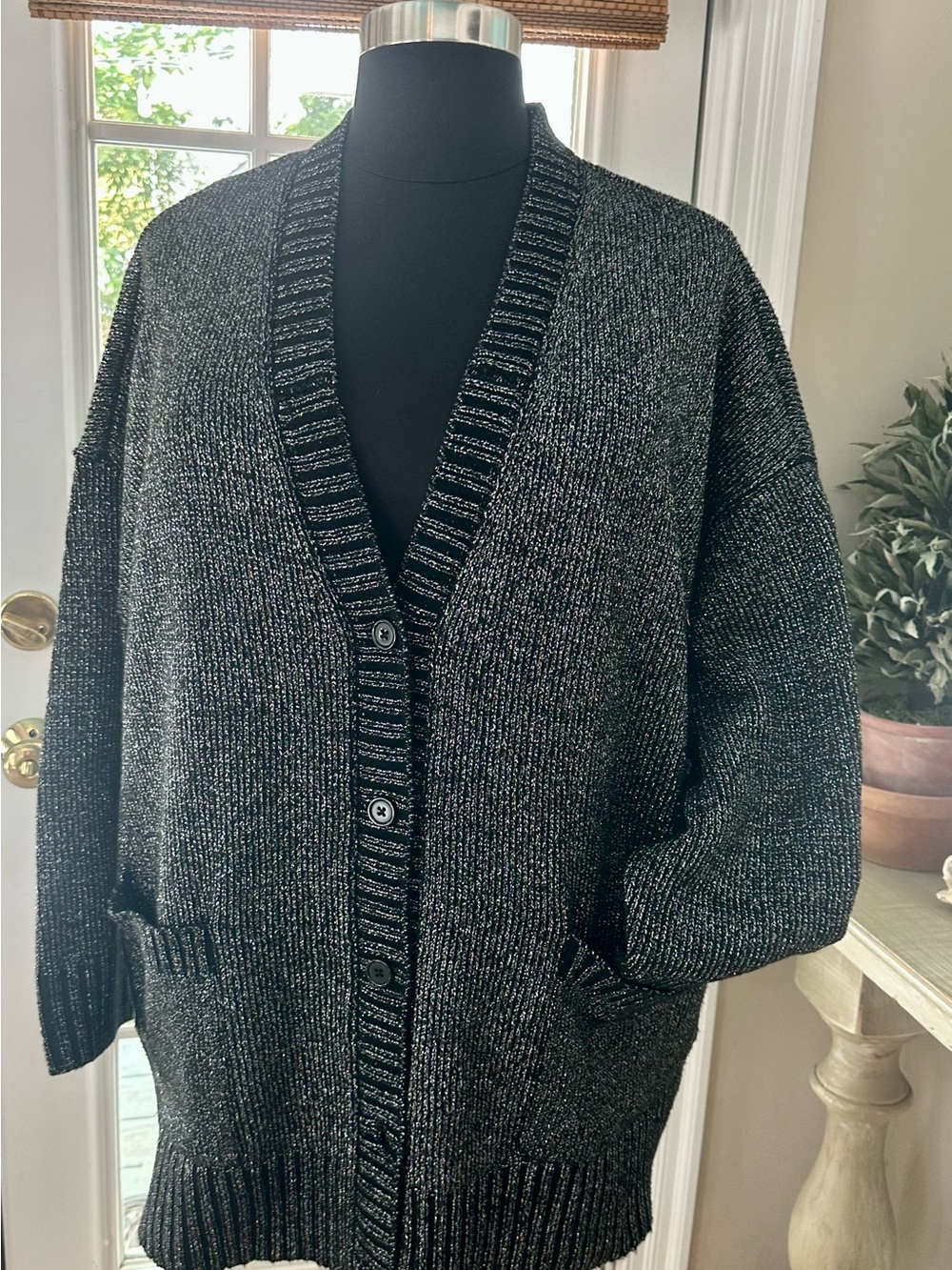 Dazzling oversized Torrid Black Metallic Knit  Cardigan 3x